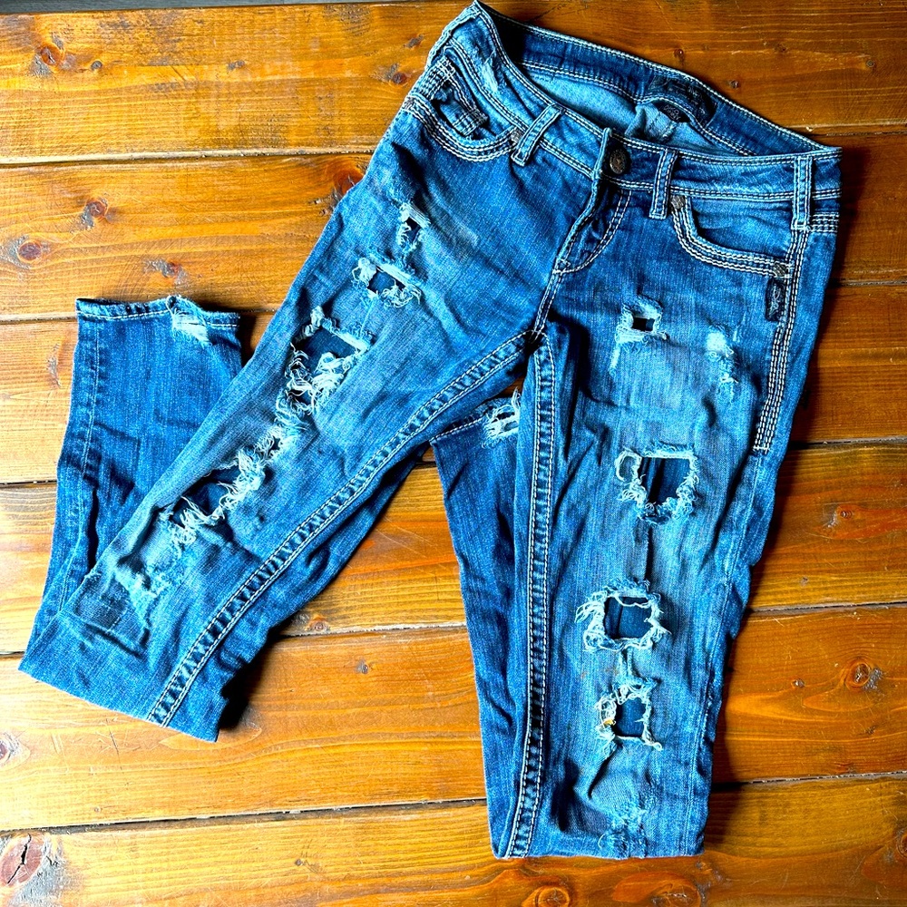 Silver Aiko Skinny Jeans